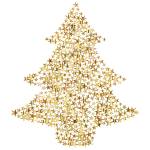 Christmas Tree Stars Gold No BG