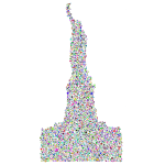 Statue Of Liberty Profile Silhouette Circles Prismatic