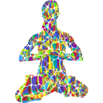 Female Yoga Pose 20 Silhouette Tiles And Triangles Polyprismatic