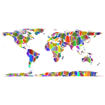 World Map Large Tiles Polyprismatic