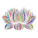 Decorative Lotus Line Art By AngelaRoseMS2 Polyprismatic No Black