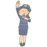 Policewoman with microphone