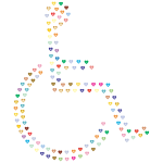 Wheelchair Icon Hearts Prismatic