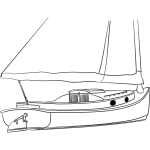 Catboat vector drawing