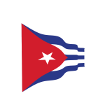 Waving flag of Cuba