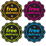 Sticker with text Free delivery