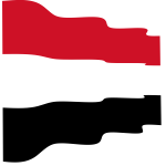 Waving flag of Yemen