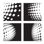 Black and white halftone patterns