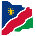 Waving flag of Namibia