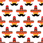 Mexican sombrero seamless pattern