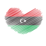 Libyan flag heart shape