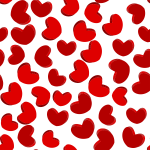 Red hearts seamless pattern