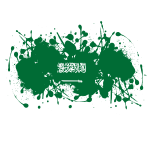 Saudi Arabia flag ink splatter