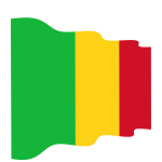 Waving flag of the Republic of Mali