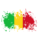 Mali flag paint splatter