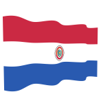 Waving flag of Paraguay