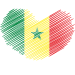 Heart with flag of Senegal