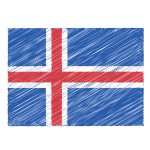 Iceland flag scribble effect