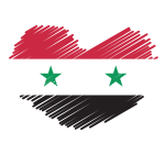 Syrian flag inside a heart shape