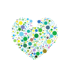 Heart colorful dots