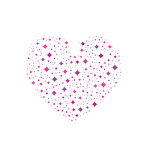 Diamond pattern pink heart