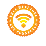 Free Wi-Fi sticker yellow color