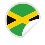Jamaican flag in a peeling sticker
