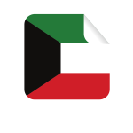 Kuwait flag square-shaped sticker