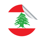A peeling sticker with the flag of Lebanon