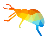 Insect color silhouette low poly
