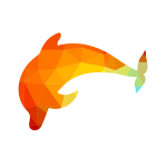 Dolphin silhouette low poly