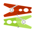 Pegs in red and green color