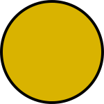 Yellow circle with black outline