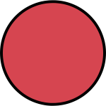 Red circle black outline stroke