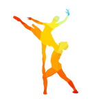 Ballet dancer silhouette low poly