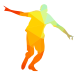 Football player celebrating a goal silhouette low poly