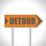 Detour road sign symbol