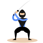 Ninja fighter with a sword