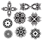 Decorative rosettes silhouette