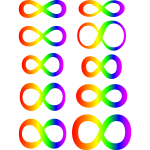 10 rainbow Autism Infinities