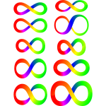 10 fancy rainbow Autism Infinities