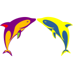 Two dolphins are playing