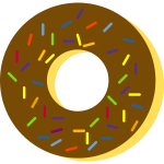 Chocolate donut with colorful sprinkles