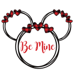 Be Mine Valentine Plaid Mickey Disney Monogram Svg