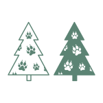 Free Dow Paw Christmas Trees Svg