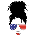 Messy Bun American Flag svg