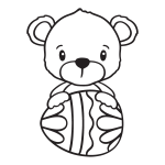 Free Cute Bear Holding An Egg Svg