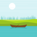 Wooden boat in the water