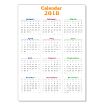 2018 calendar