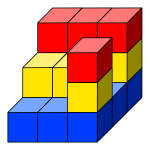 Colored cube tower